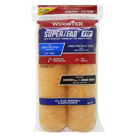 Wooster Wooster Super/Fab FTP Knit 6 1/2 in. W X 1/2 in. Jumbo Paint Roller Cover 2 pk RR982-6 1/2